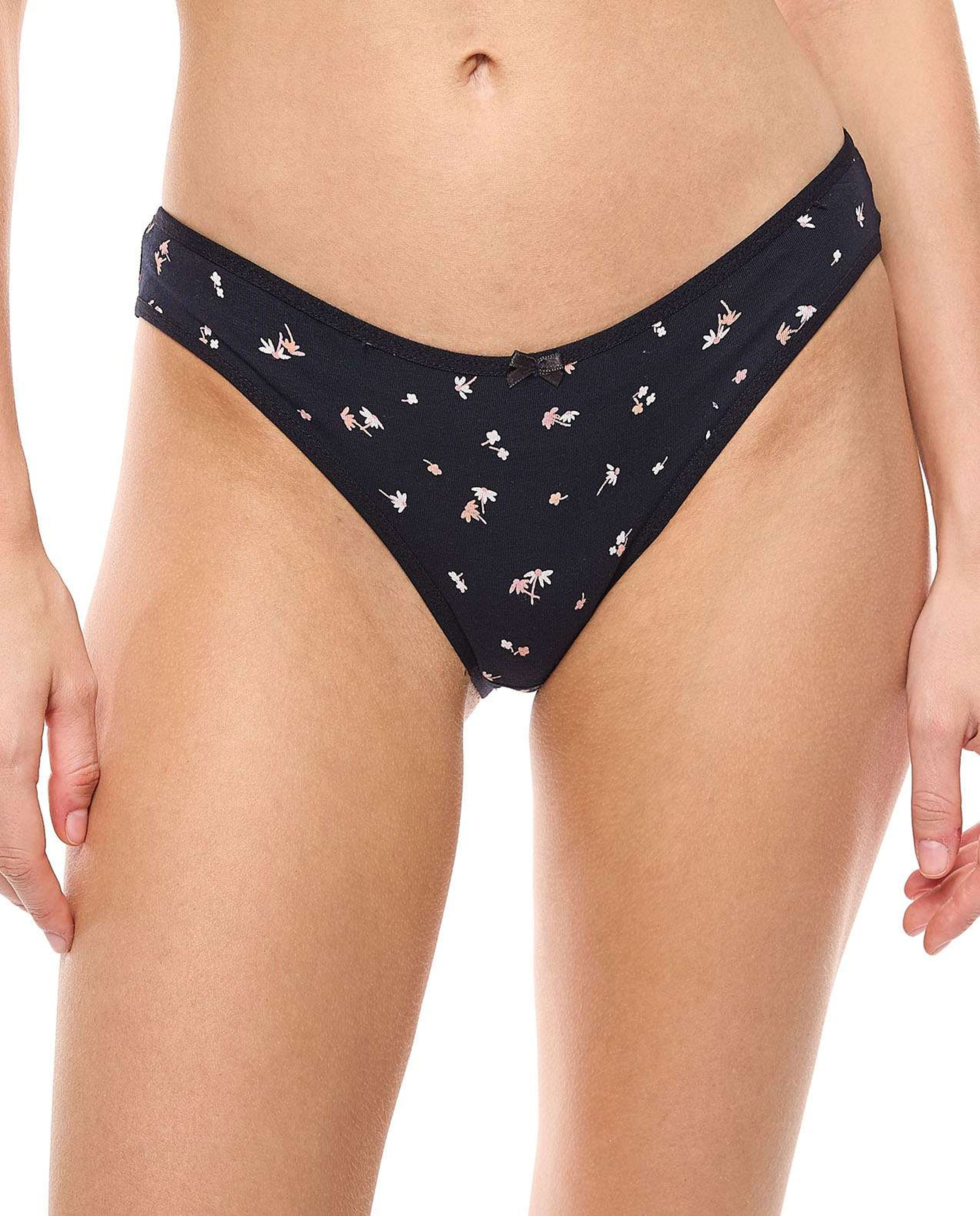 3 Pack Floral Printed Bikini Briefs
