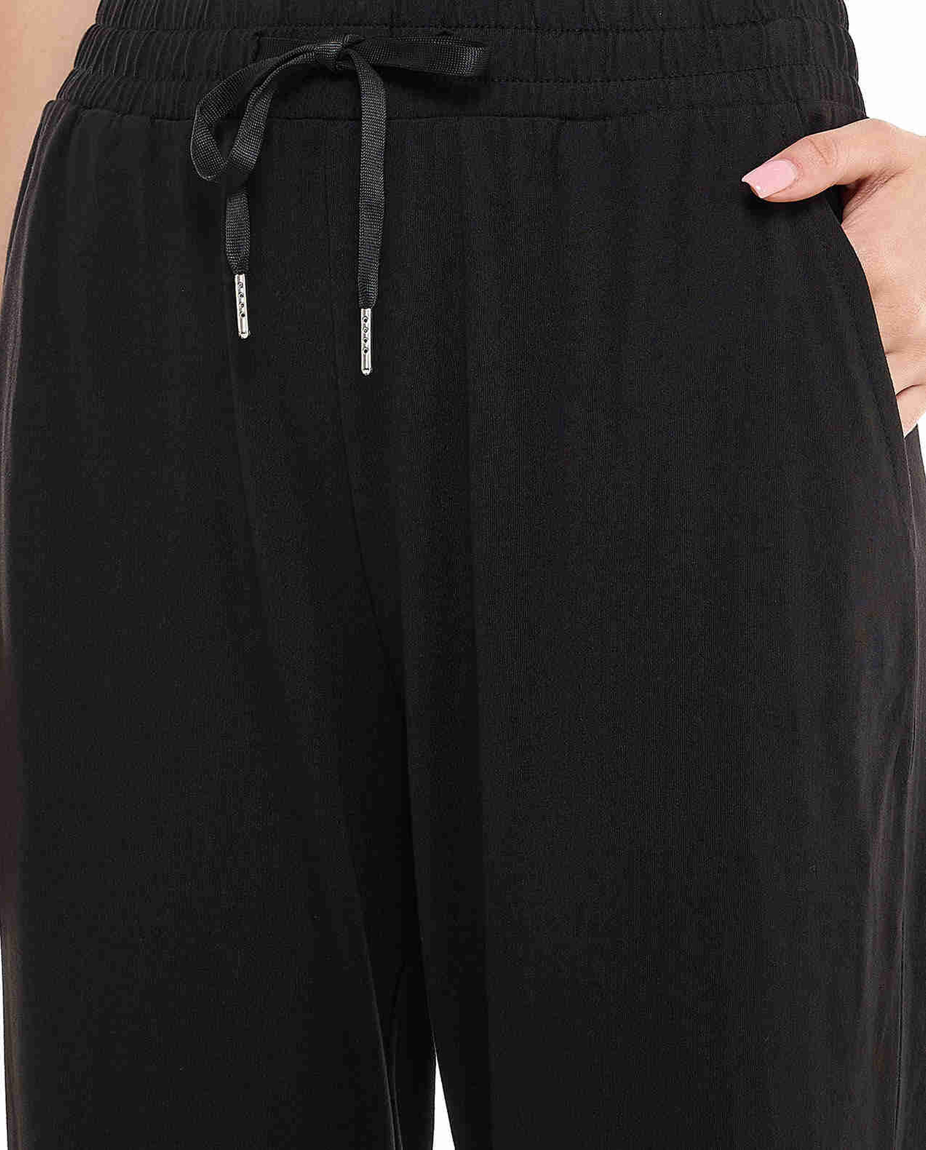 Solid Joggers with Drawstring Waist