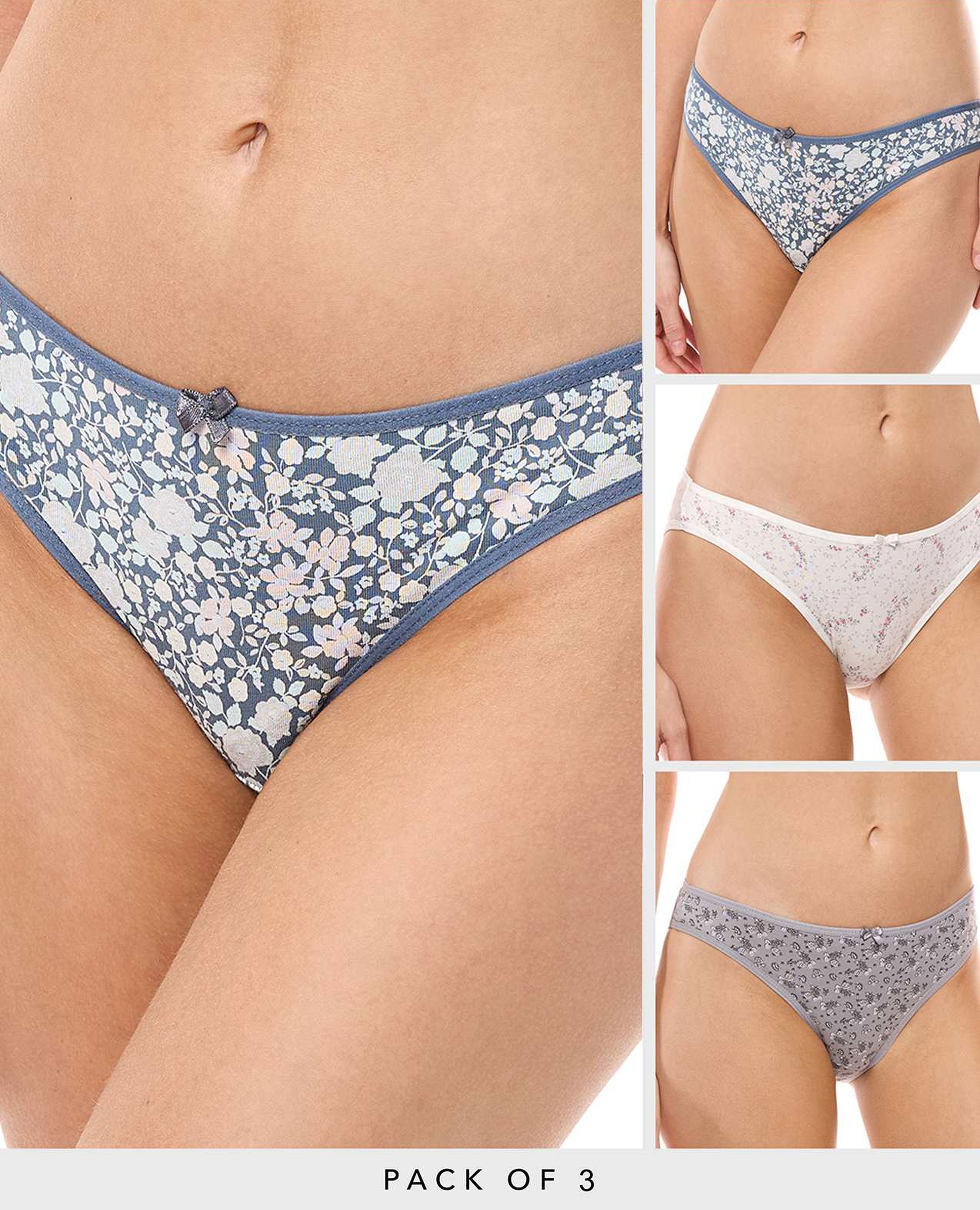 3 Pack Printed Bikini Briefs