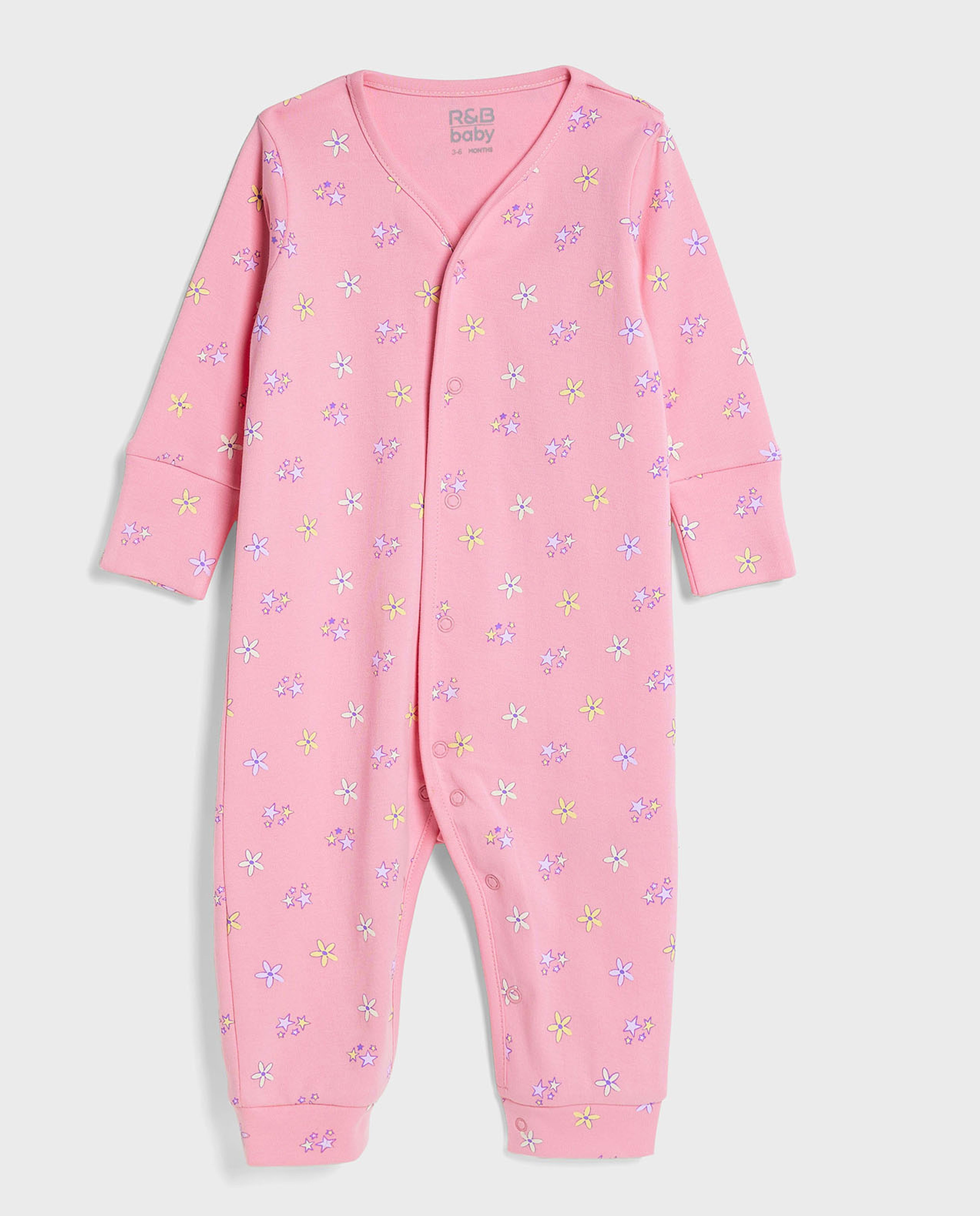3 Pack Printed Sleepsuits with Long Sleeves
