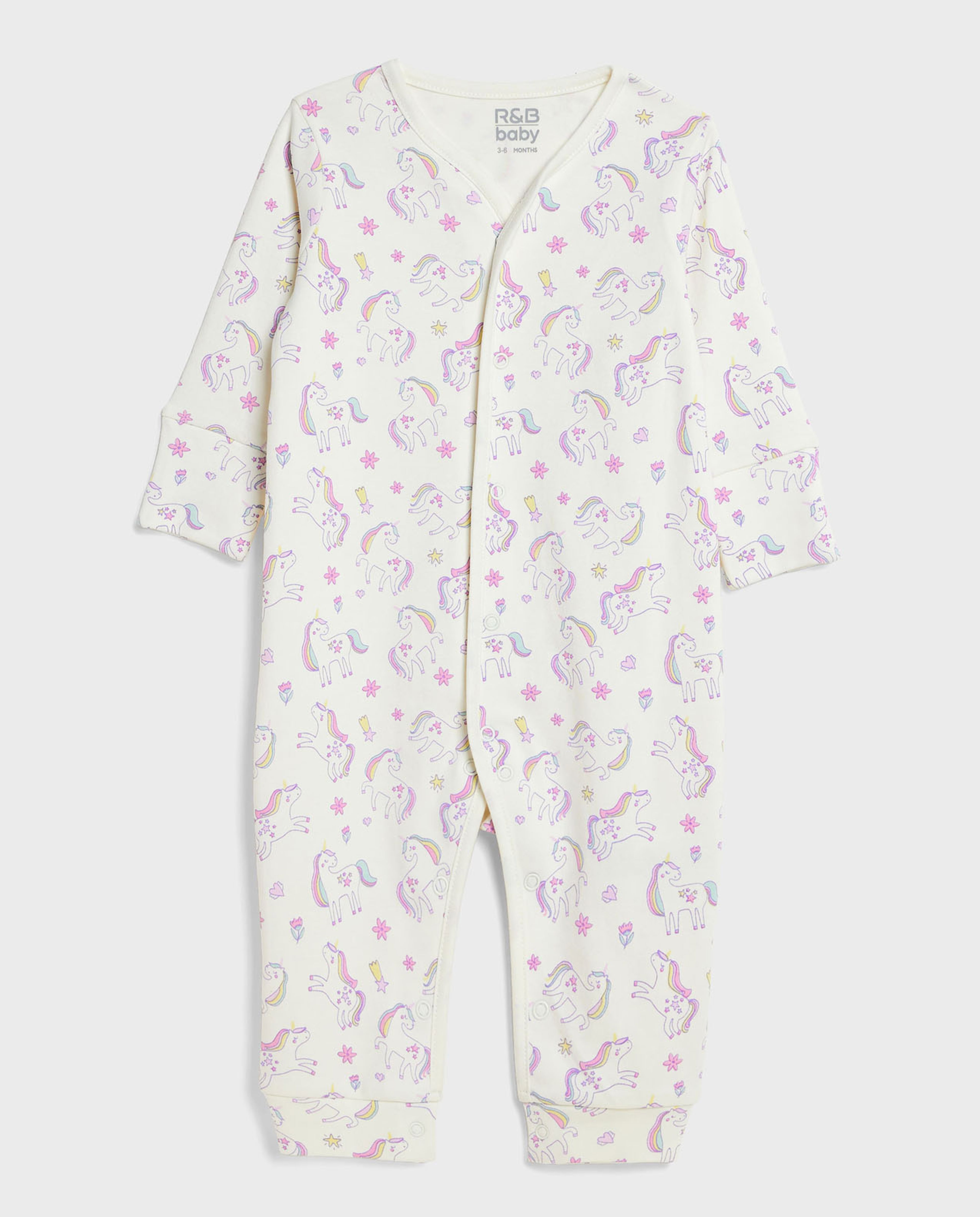 3 Pack Printed Sleepsuits with Long Sleeves