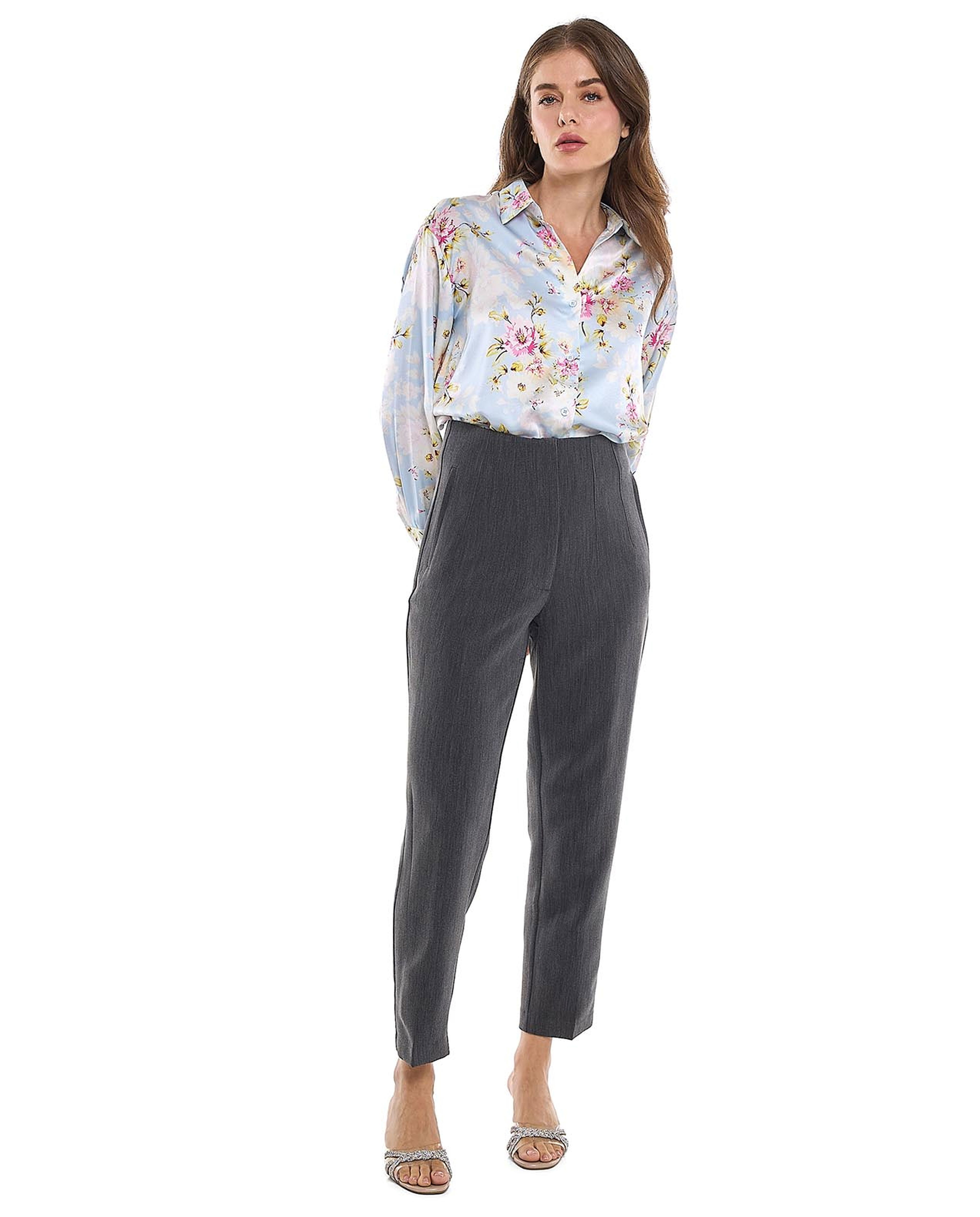 Floral Printed Shirt with Classic Collar and Long Sleeves