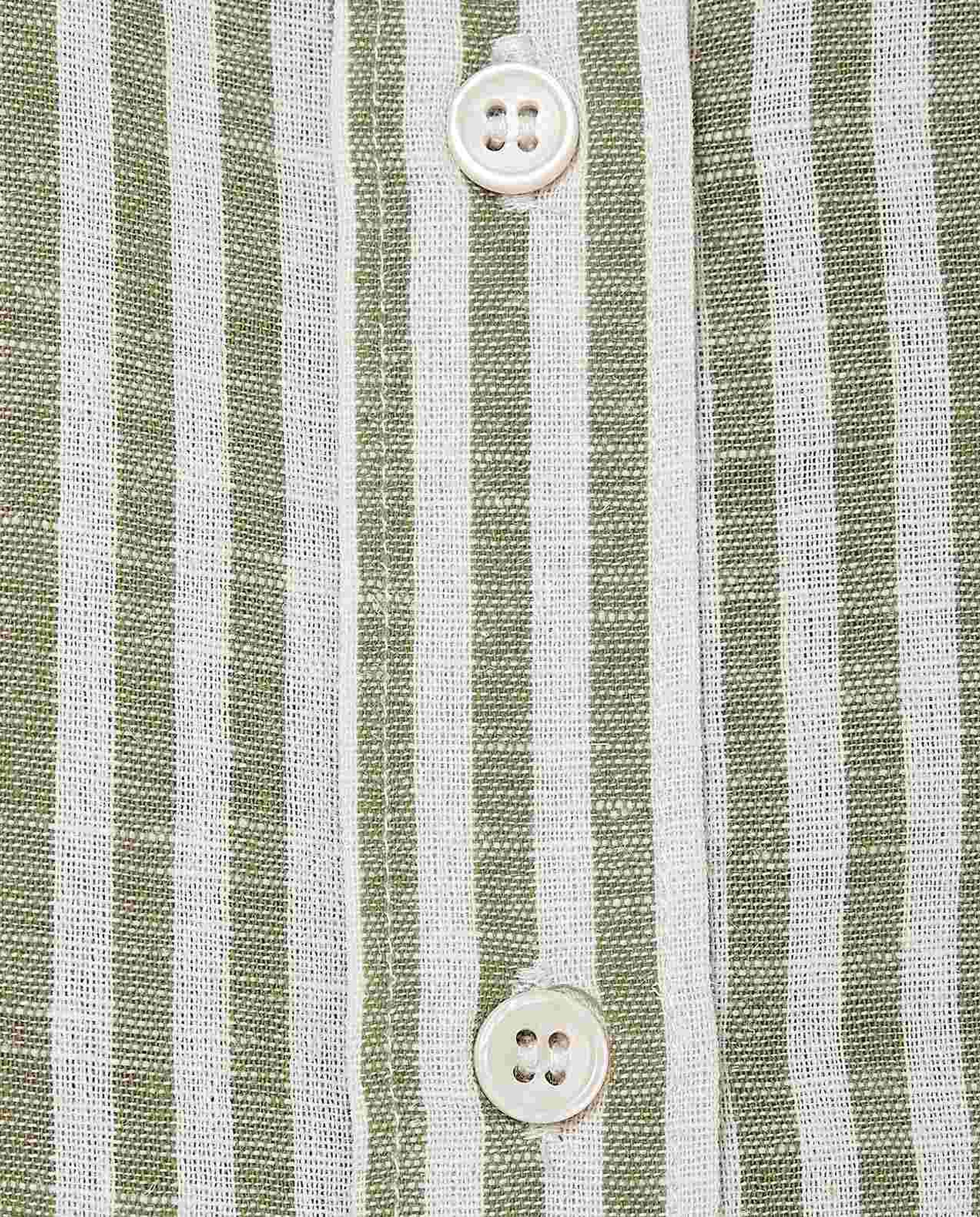 Striped Tunic Shirt with Classic Collar and Long Sleeves