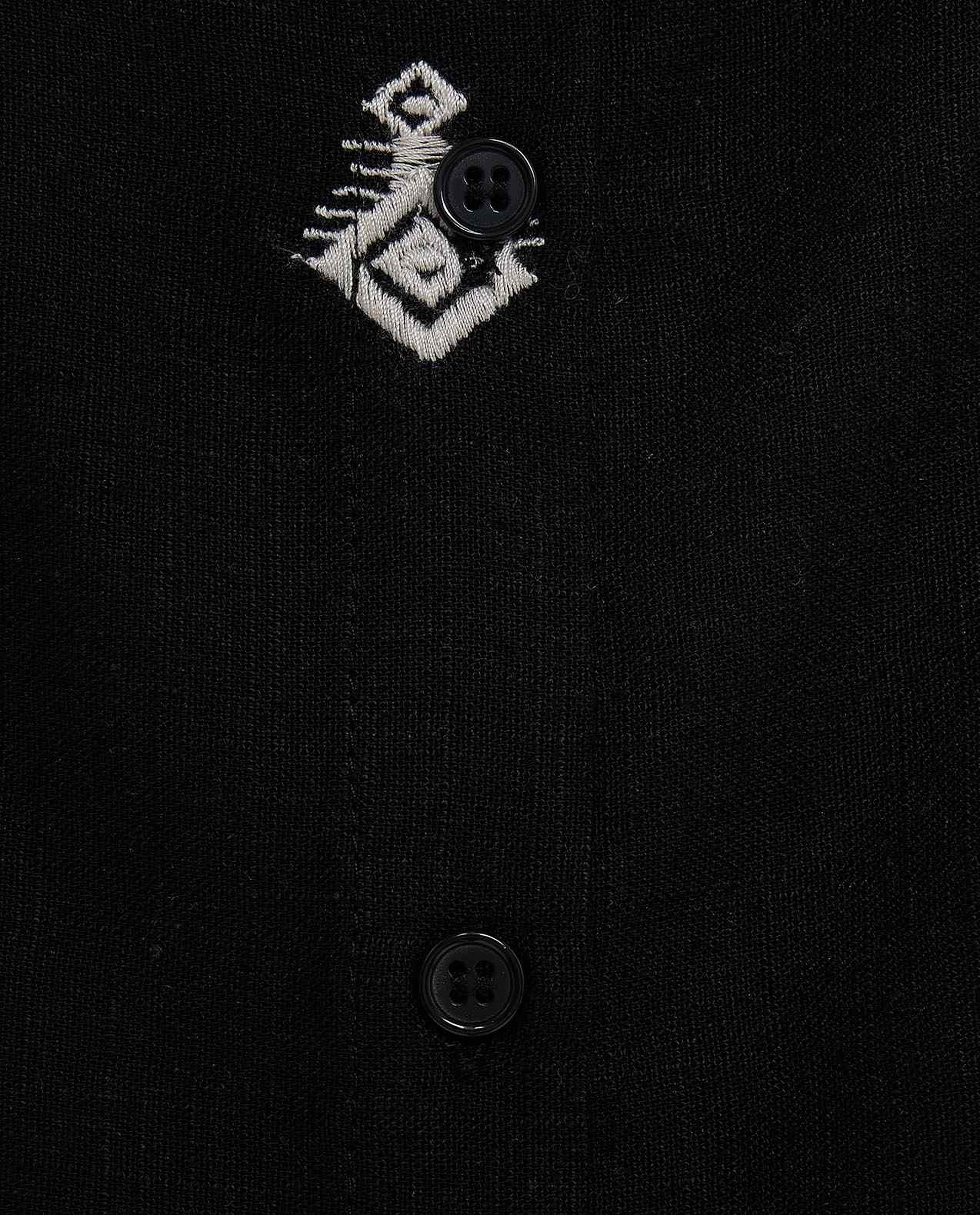 Embroidered Shirt with Classic Collar and Short Sleeves