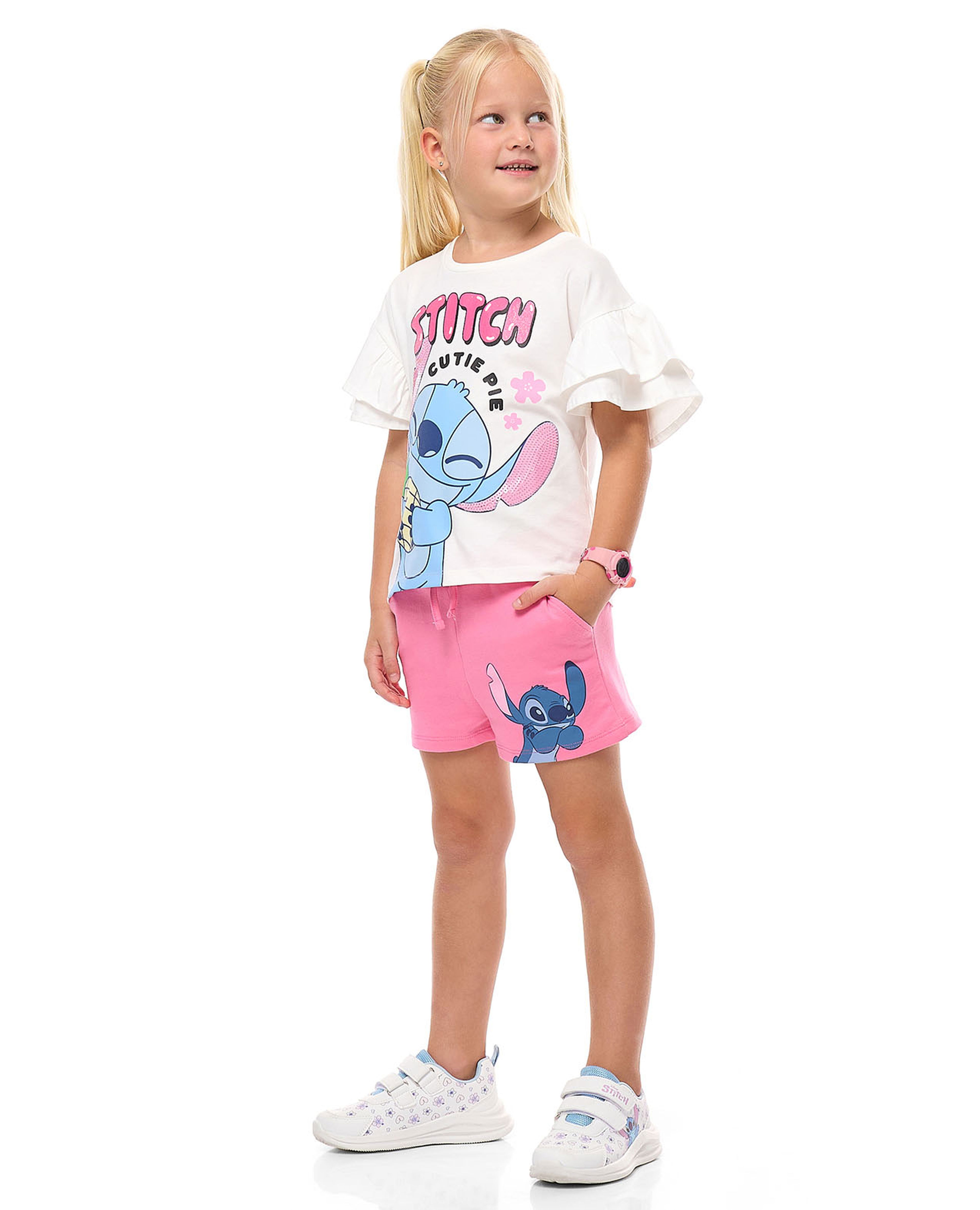 Stitch Printed Top and Shorts Set