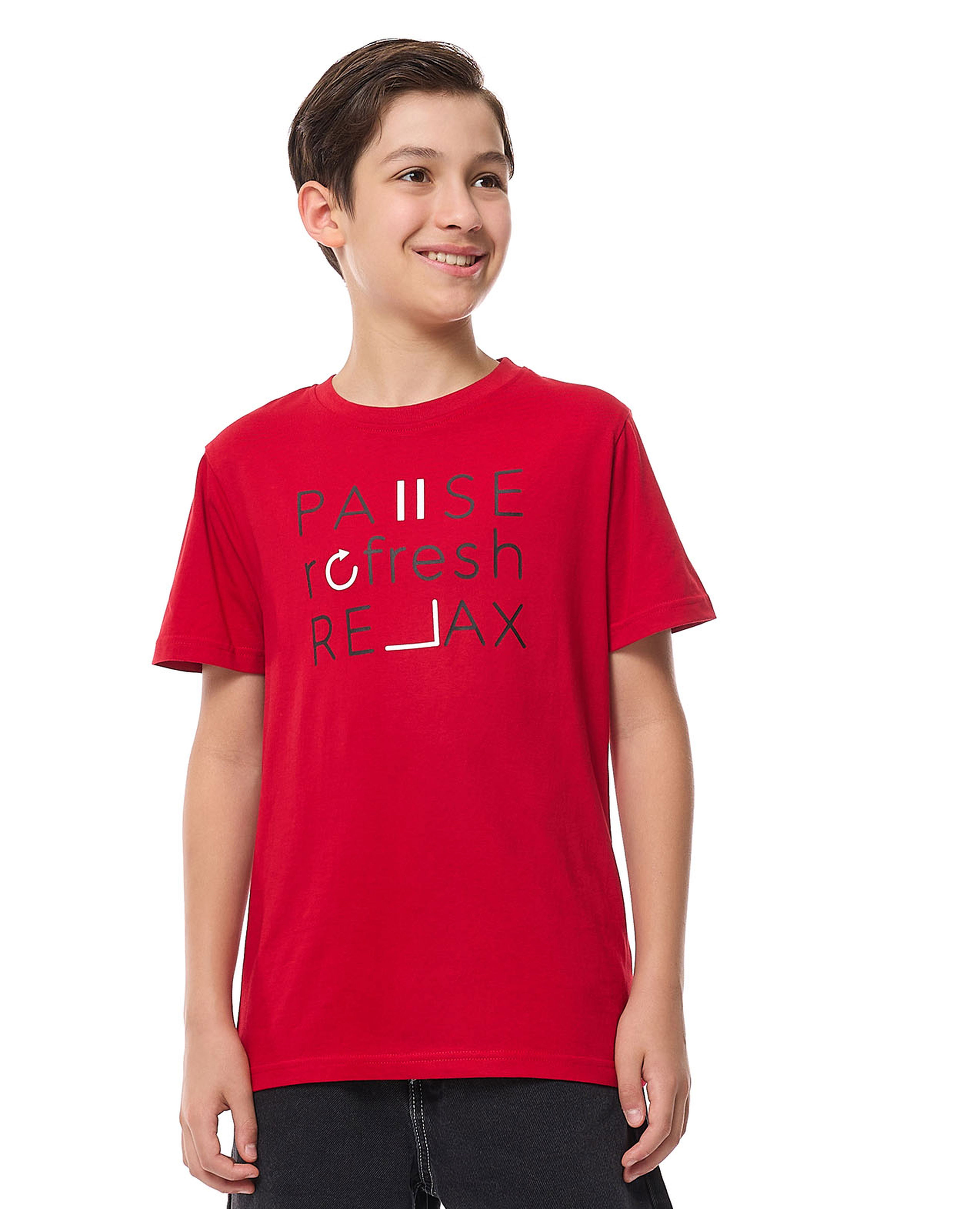 Printed T-Shirt with Crew Neck and Short Sleeves