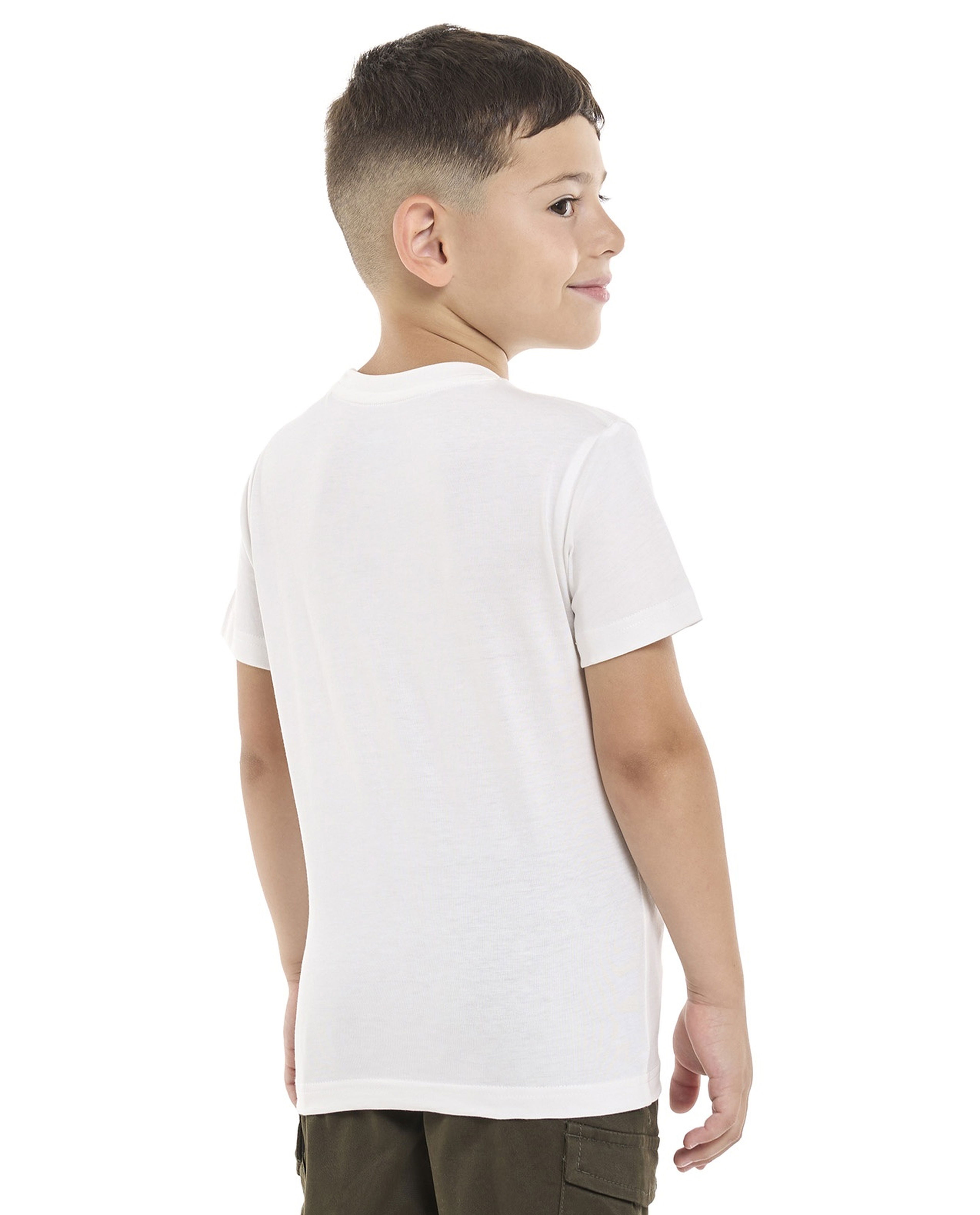 Printed T-Shirt with Crew Neck and Short Sleeves