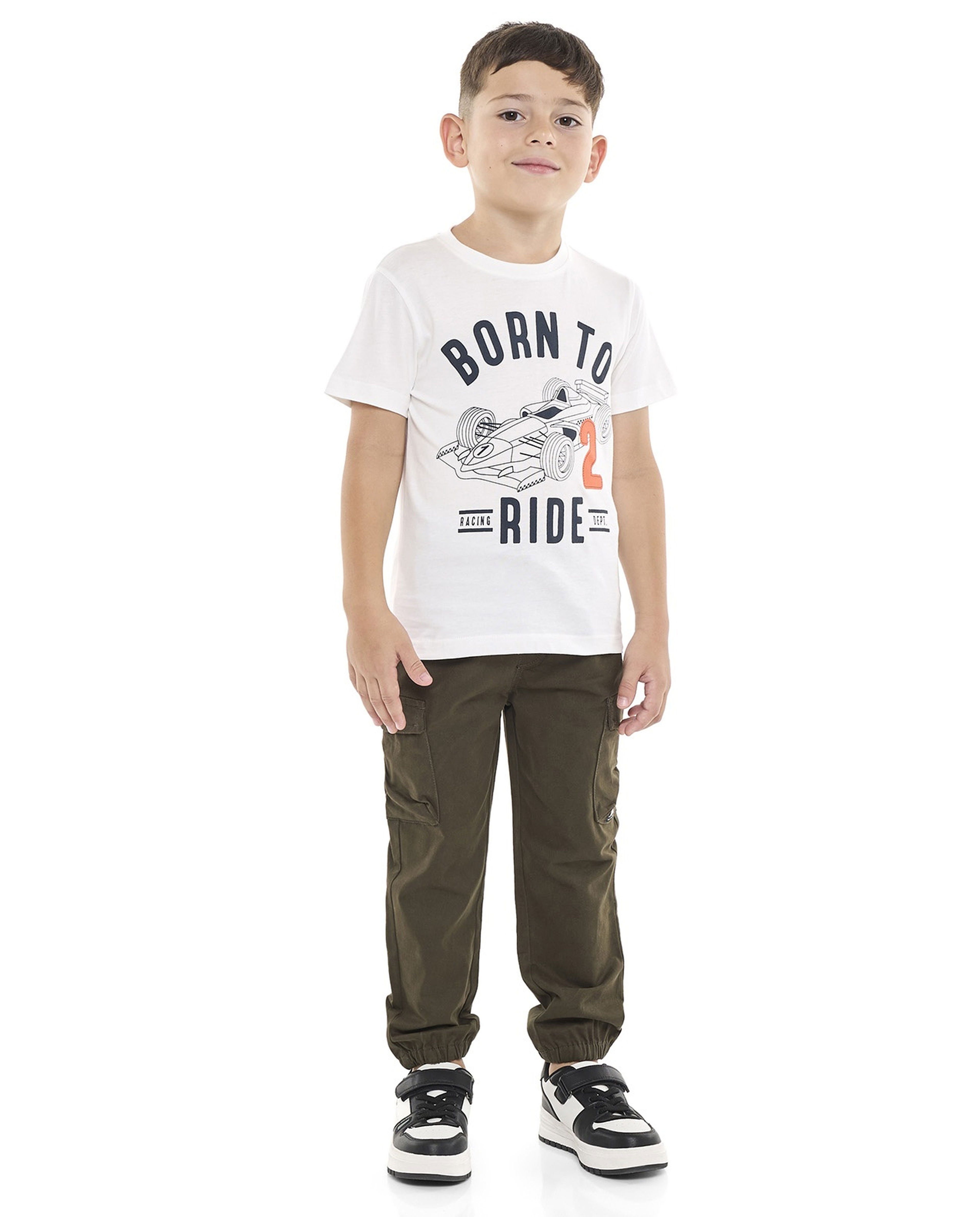 Printed T-Shirt with Crew Neck and Short Sleeves
