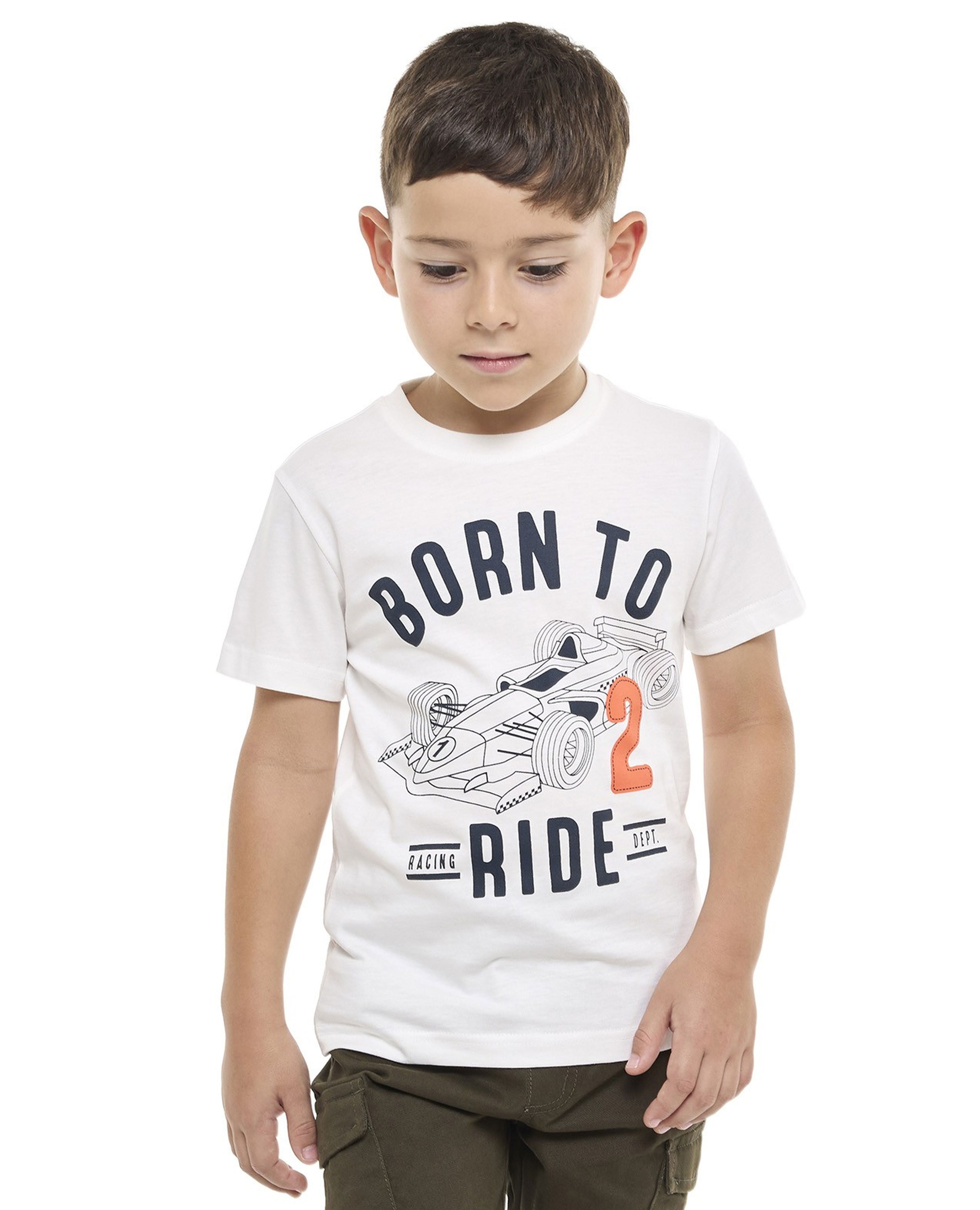Printed T-Shirt with Crew Neck and Short Sleeves