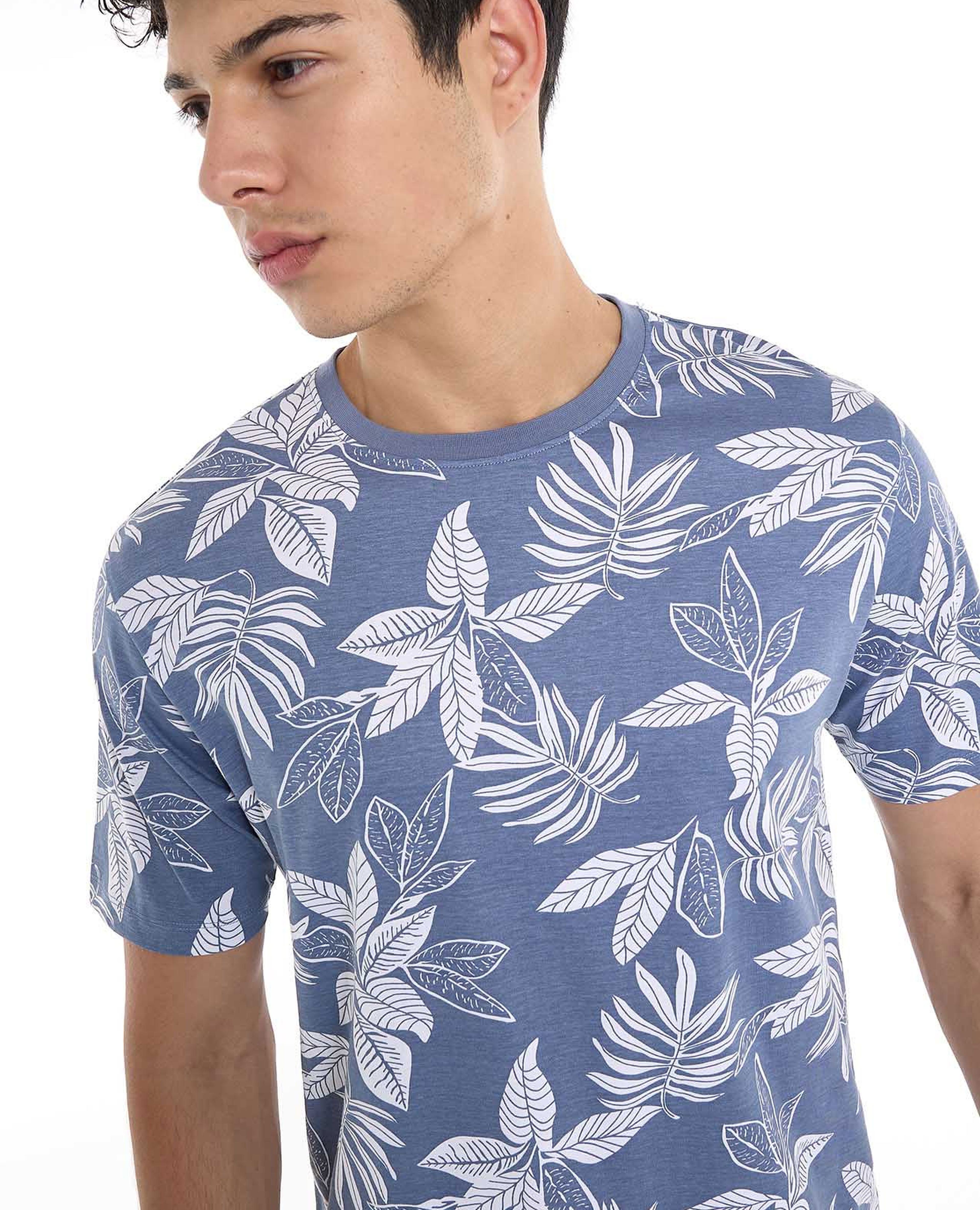 Printed T-Shirt with Crew Neck and Short Sleeves