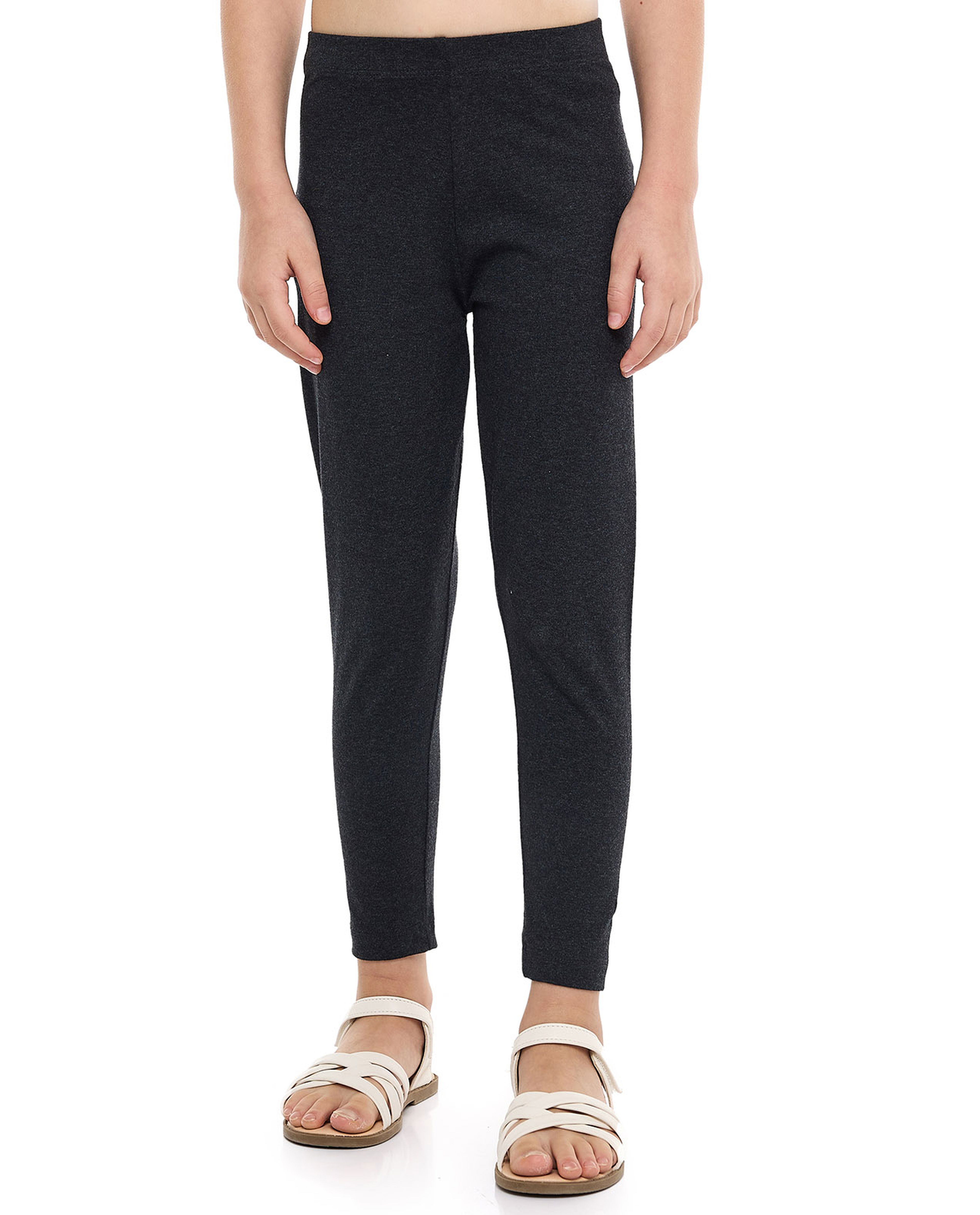 Solid Leggings with Elastic Waist